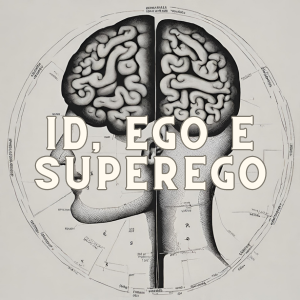 Uma imagem da mente humana com id, ego e superego
