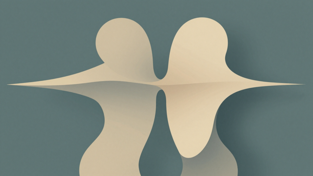 Ilustração abstrata sobre clivagem do eu em planos psíquicos coexistentes