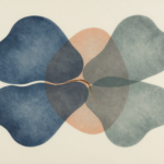 Formas abstratas integradas por uma linha de reparação, representando a posição depressiva