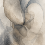 Ilustração abstrata sobre pulsão na psicanálise, com formas orgânicas e linhas de movimento