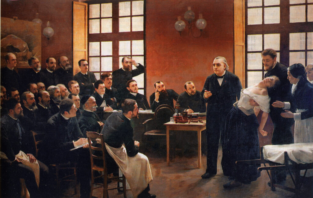 Aula clínica de Charcot na Salpêtrière, pintura de André Brouillet, 1887