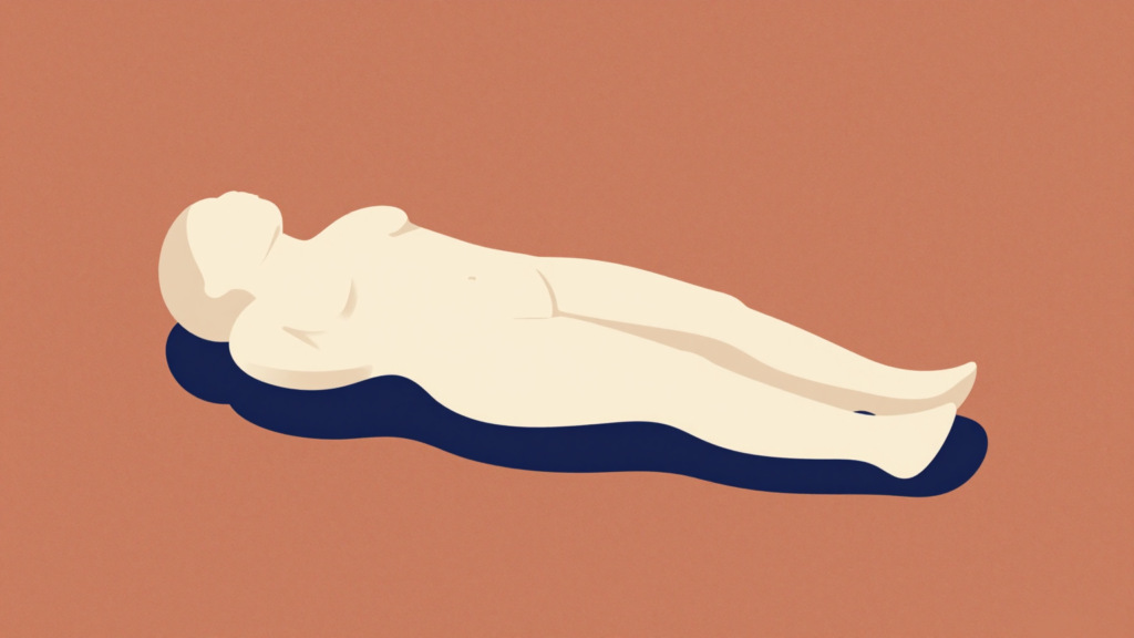 Ilustração abstrata de uma figura sustentada por uma forma externa, associada ao uso do objeto